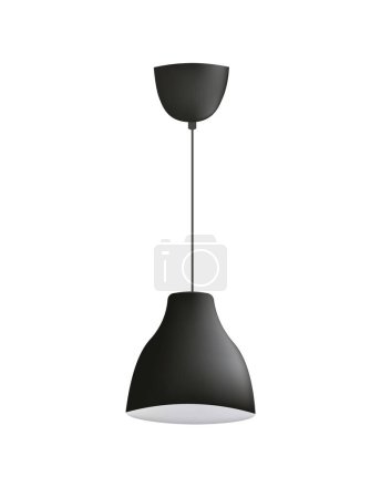 Illustration for Modern black hanging chandelier, vector - Royalty Free Image