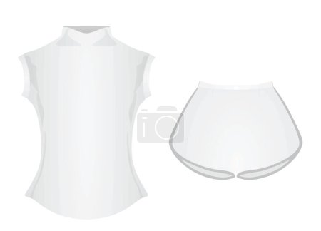 Illustration for Female turtleneck t shirt and shorts. vector illustration - Royalty Free Image
