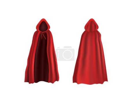 Red cloak, front and back view
