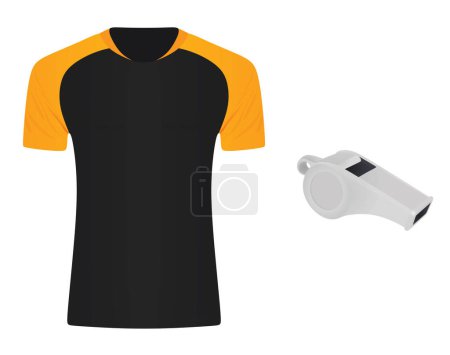 Basketball referee shirt and whistle. vector illustration