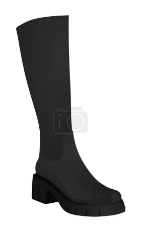 Ilustración de Zapato tobillo mujer negra. ilustración vectorial - Imagen libre de derechos