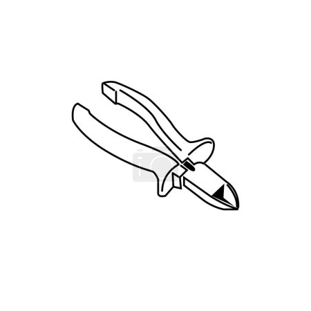 Illustration for Cutters tool simple illustration, vector cutters, pliers, wirecutter - Royalty Free Image