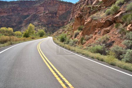 Photo for Twisting highway thru a Arizona canyon in late summer - Royalty Free Image