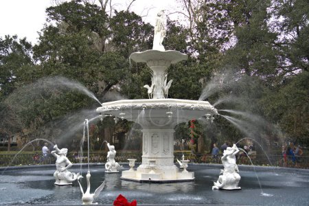 Photo for Fountain in Forsyth Park, Savannah, Georgia - Royalty Free Image