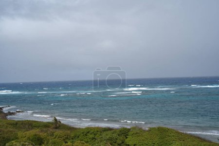 Photo for Stormy sea along the island of St Croix in the Virgin Islands - Royalty Free Image