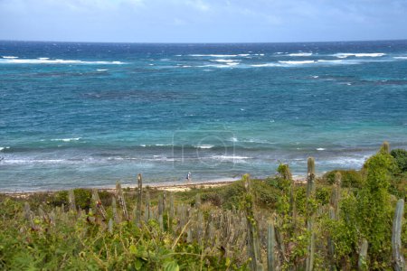 Stormy sea along the island of St Croix in the Virgin Islands