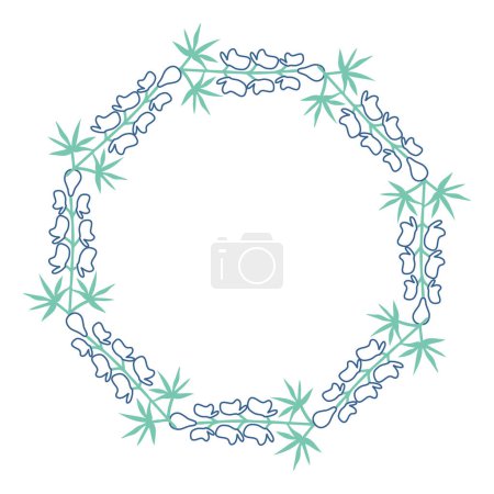 Illustration for Decorative floral frame with wolfsbane - Royalty Free Image