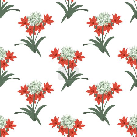 Illustration for Seamless floral decorative vector pattern - Royalty Free Image