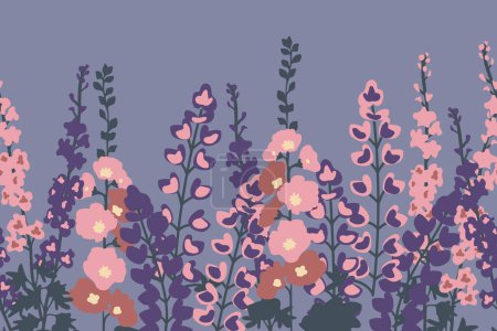Illustration for Seamless floral decorative horizontal background - Royalty Free Image
