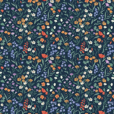 Seamless vector simple decorative floral pattern
