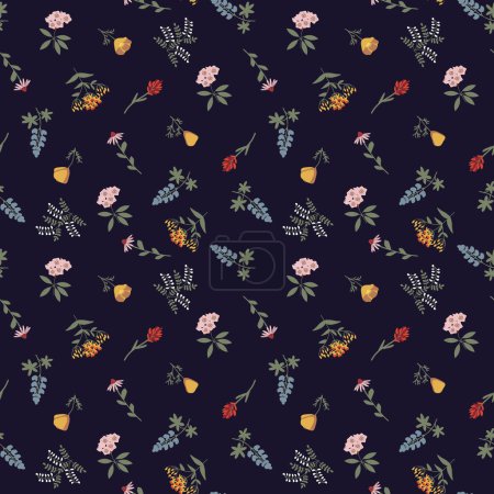 Native flowers of United States vector pattern