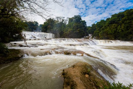 Photo for Beautiful landscape of Agua Azul cascades park in Palenque, Mexico. Vivid landscape photo. - Royalty Free Image