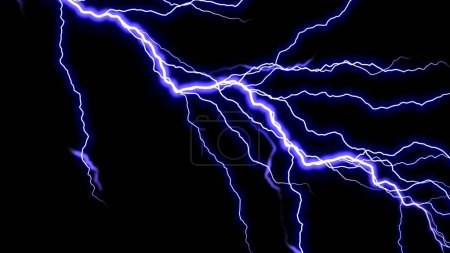 Photo for Blue thunder glow zap background. 2D layout illustration - Royalty Free Image