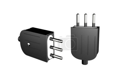 Photo for 3D rendering electric cable with plug - Royalty Free Image