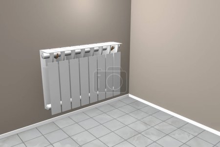 Photo for 3D rendering of a radiator for residential buildings - Royalty Free Image