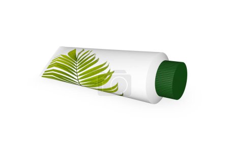 Téléchargez les photos : Rendu 3D d'un tube pour produits cosmétiques naturels ou dentifrice avec un capuchon amovible - en image libre de droit