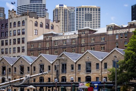 Foto de Primer plano de los antiguos almacenes históricos en la zona de The Rocks del centro de Sydney, Australia, el 9 de diciembre de 2022 - Imagen libre de derechos