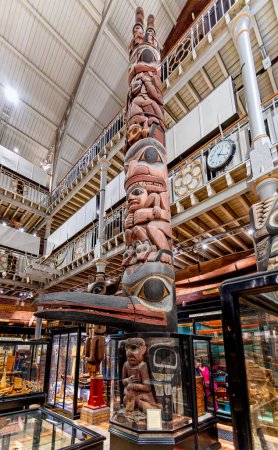 Photo for The Haida Totem Pole in  The Pitt Rivers Museum,  Oxford, Oxfordshire, UK on 25 March 2023 - Royalty Free Image