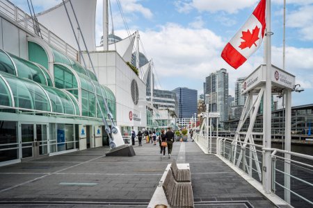 Photo for Walkway alongside the iconic Canada Place, Port of Vancouver, in Vancouver, British Columbia, Canada on 30 May 2023 - Royalty Free Image