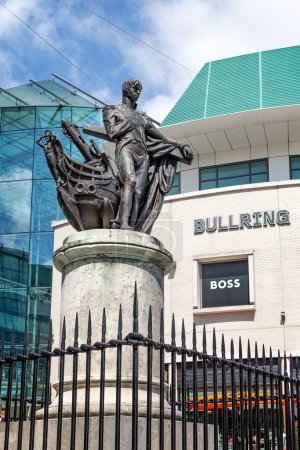 Photo for Statue of Horatio Nelson outside the Bullring Shopping Mall in Birmingham, West Midlands, UK on 23 July 2023 - Royalty Free Image