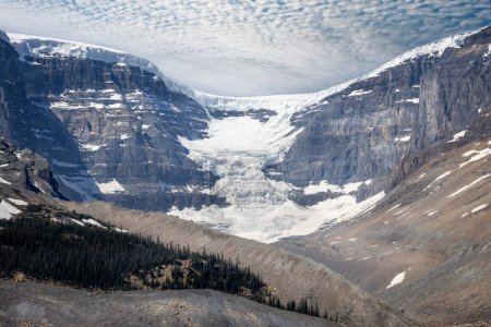 The Athabasca Glacier off the Icefield Parkway in Jasper National Park, Alberta, Canada