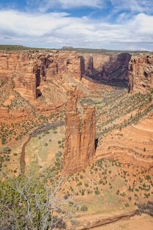Photo for Iconic Spider rock - a towering sandstone spire seen from the south rim of Canyon de Chelly National Monument, Arizone, USA on 19 April 2024 - Royalty Free Image
