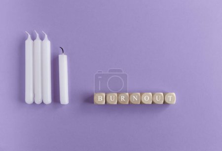 Photo for White candles photo of Work burnout concept - Royalty Free Image
