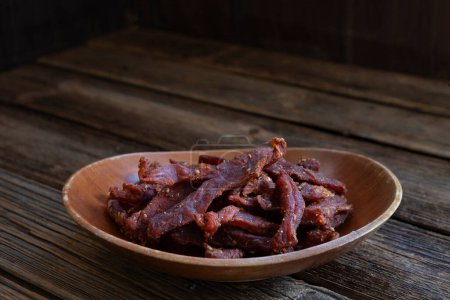 Photo for Dry beef meat jerky bilton - Royalty Free Image