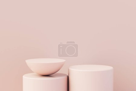 Photo for 3d podium pastel color background for product presentation. 3d illustration. - Royalty Free Image