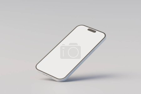 Téléchargez les photos : Minimal 3d phone mockup. on white background. 3d rendering - en image libre de droit