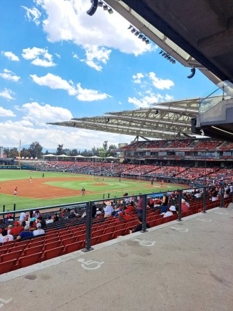 Photo for Mexico City, Mexico - Jun 04 2023: Mexican baseball stadium Alfredo Harp Helu AHH is home of the Diablos Rojos team in the country's capital - Royalty Free Image