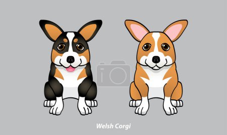 Illustration for Vector of a cute Corgi. With 2 color options. Vector. - Royalty Free Image