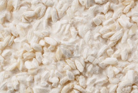 Foto de Close-up of rice koji throughout the screen. Koji is fermented rice. A view from directly above. - Imagen libre de derechos