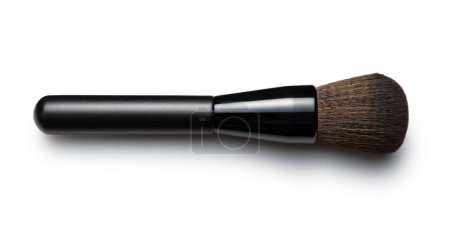 Photo for A single makeup brush placed against a white background. Viewed from above. - Royalty Free Image