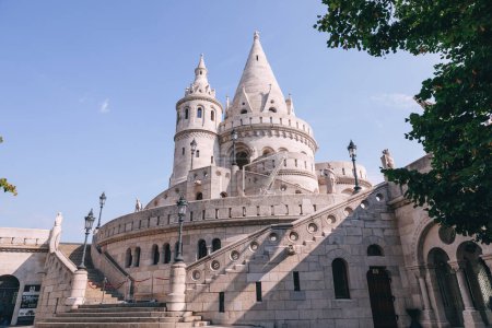 Photo for A landscape view of the old fisherman's bastion. A 19th-century fortress in Budapest, Hungary. - Royalty Free Image