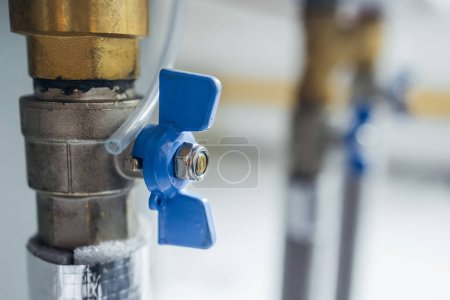 Photo for Blue gas or water valve - Royalty Free Image