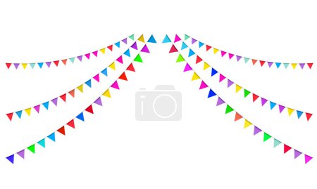 Illustration of colorful flags on a white background vector graphics