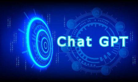 Ilustración de Concepto Chat GPT de la nueva tecnología digital vector ilustración - Imagen libre de derechos