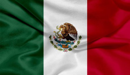  Photo du drapeau mexicain avec texture en tissu