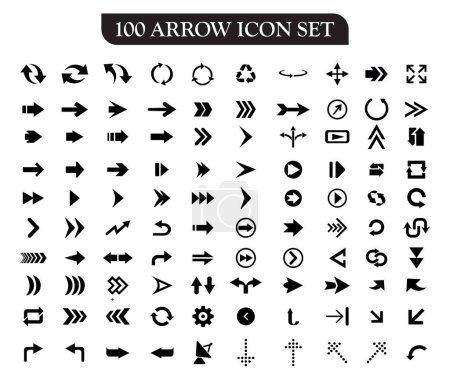 Illustration for Free vector black arrows flat icon set. - Royalty Free Image