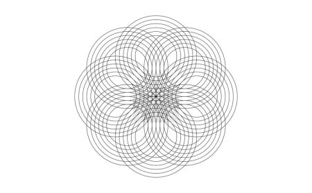 Illustration for Design mandala of Sacred Geometry. Round geometric arabesque, Oriental ornament. Abstract flower symbol, vector template for web and print isolated on white background - Royalty Free Image