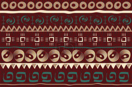 Photo for African Print fabric, Ethnic handmade ornament for your design, tribal pattern motifs geometric element. Vector background texture, afro textile Ankara fashion style. Pareo wrap dress, carpet batik - Royalty Free Image