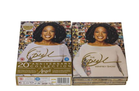 Photo for Close up view of 20th anniversary DVD box set collection of Oprah Winfrey show. Sweden. Uppsala. 01.30.2023. - Royalty Free Image