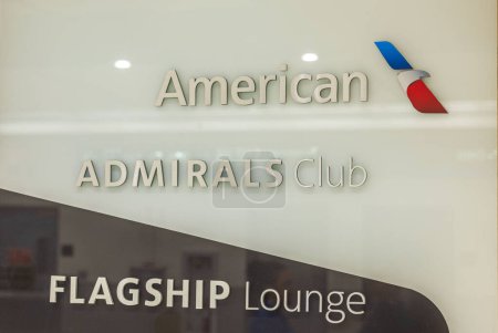 Photo for Entrance to the American Admirals Club and Flagship Lounge. Miami. USA. - Royalty Free Image