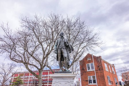 Téléchargez les photos : Vue rapprochée de la statue d'Alexander Hamilton dans le New Jersey. États-Unis. - en image libre de droit