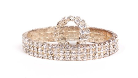 Photo for Diamond bracelet isolated on a white background - Royalty Free Image