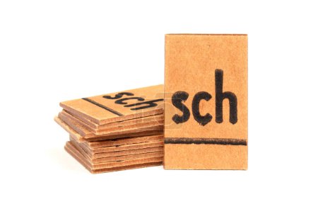 Foto de Montón de cartas de un buzón muy viejo utilizado para enseñar a los niños - Las letras sch - Imagen libre de derechos