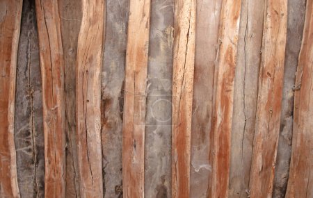 Photo for Very old wooden beam structure in an old object - Royalty Free Image