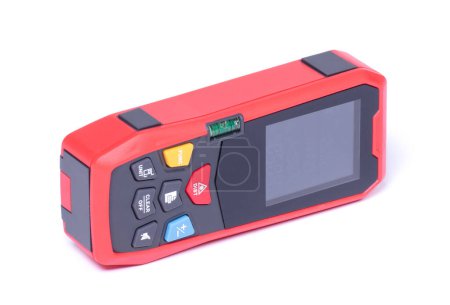 Photo for Modern laser distance measurer isolated on a white background - Royalty Free Image