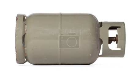 Photo for Large green gas cannister, isolated on white - Royalty Free Image